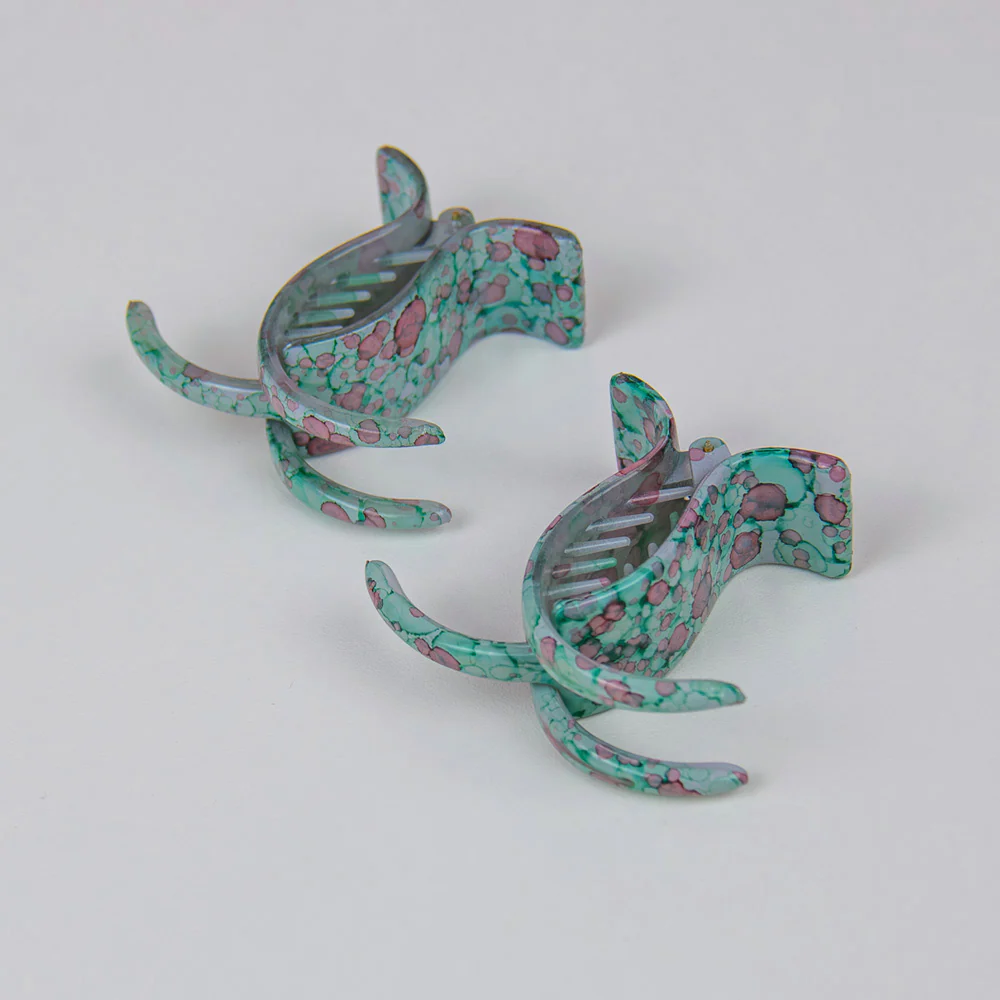 Botanical 2x Extra Long Teeth Hair Claw Clips
