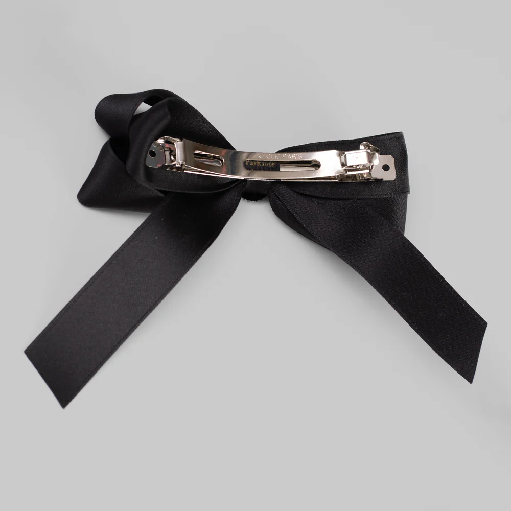 Crystal Ribbon Bow Barrette - Image 2