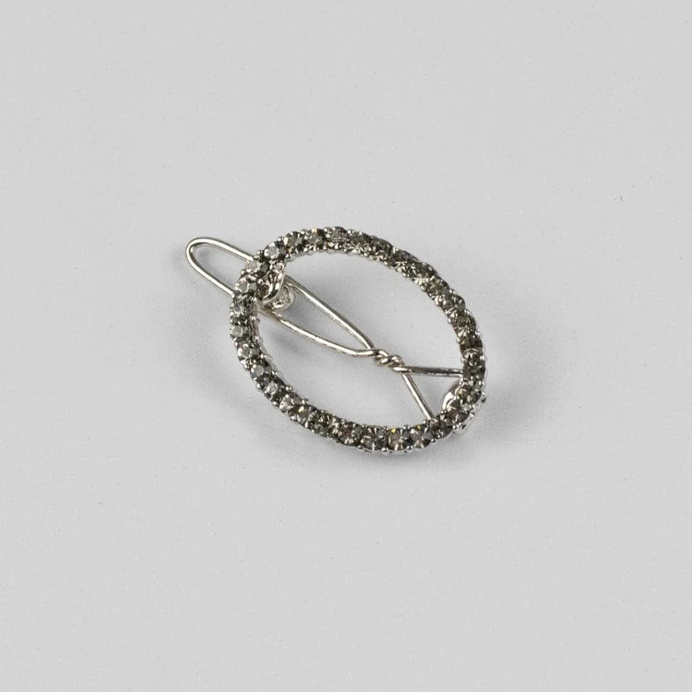 Mini Crystal Oval Hair Clip - Image 12